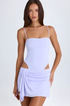 Oh Polly Draped Cut-Out Mini Dress In Soft Lilac Best