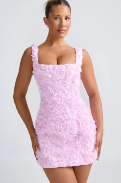 Oh Polly Floral-Appliqué Corset Mini Dress In Lilac Discount