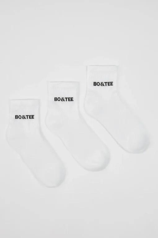 Oh Polly Ribbed Half-Crew Sock Bundle In White Store